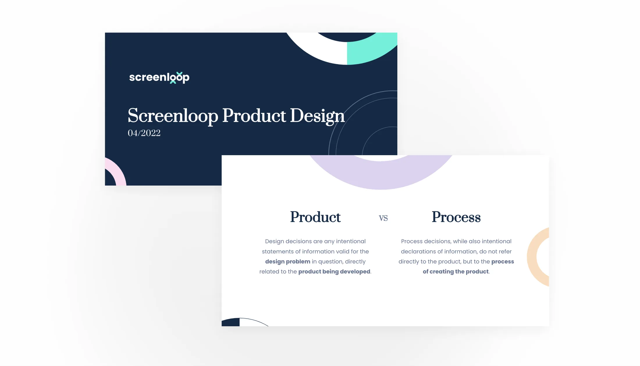 Screenloop product architecture: defining product versus process decisions across the platform