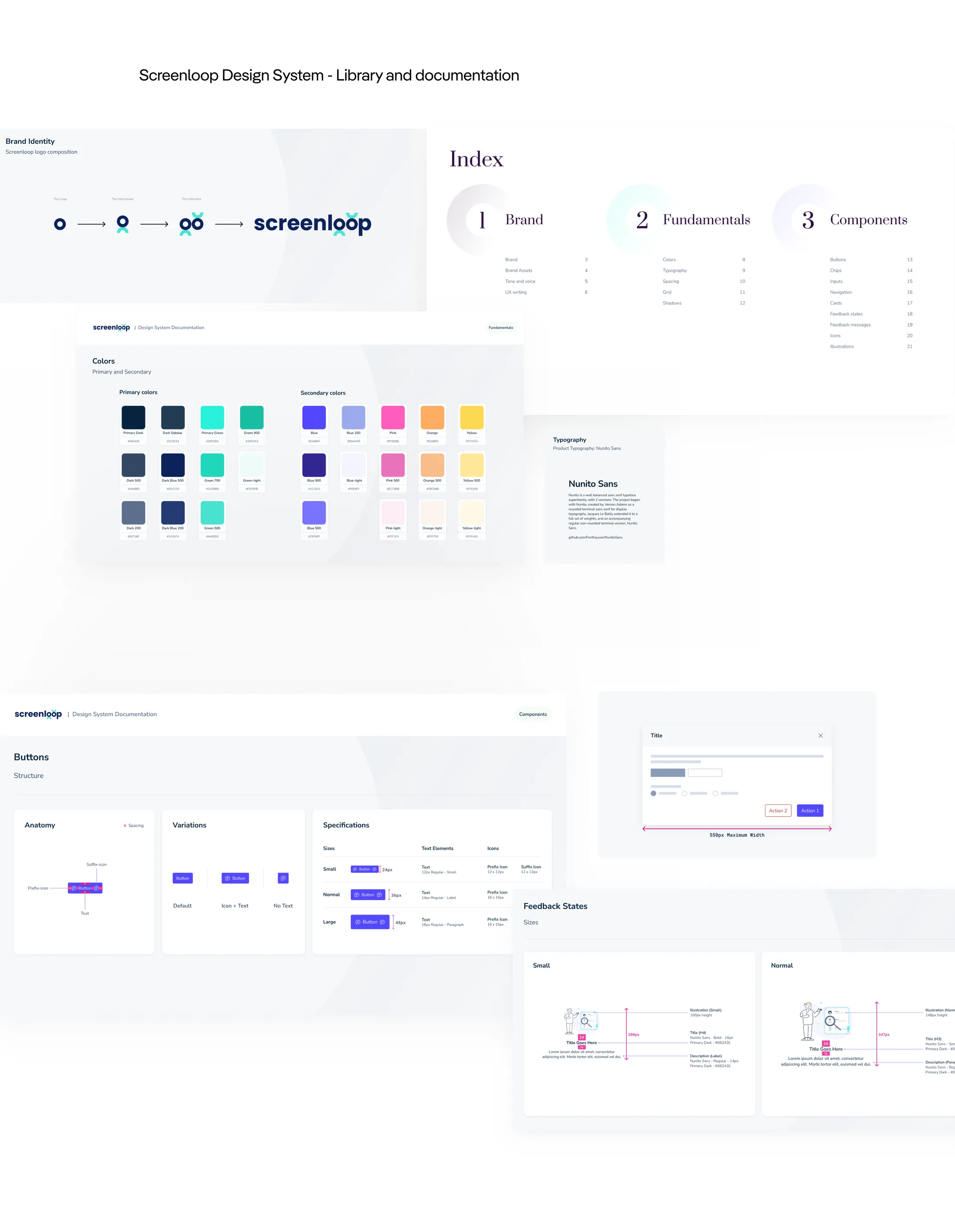 Screenloop Design System: component library and documentation