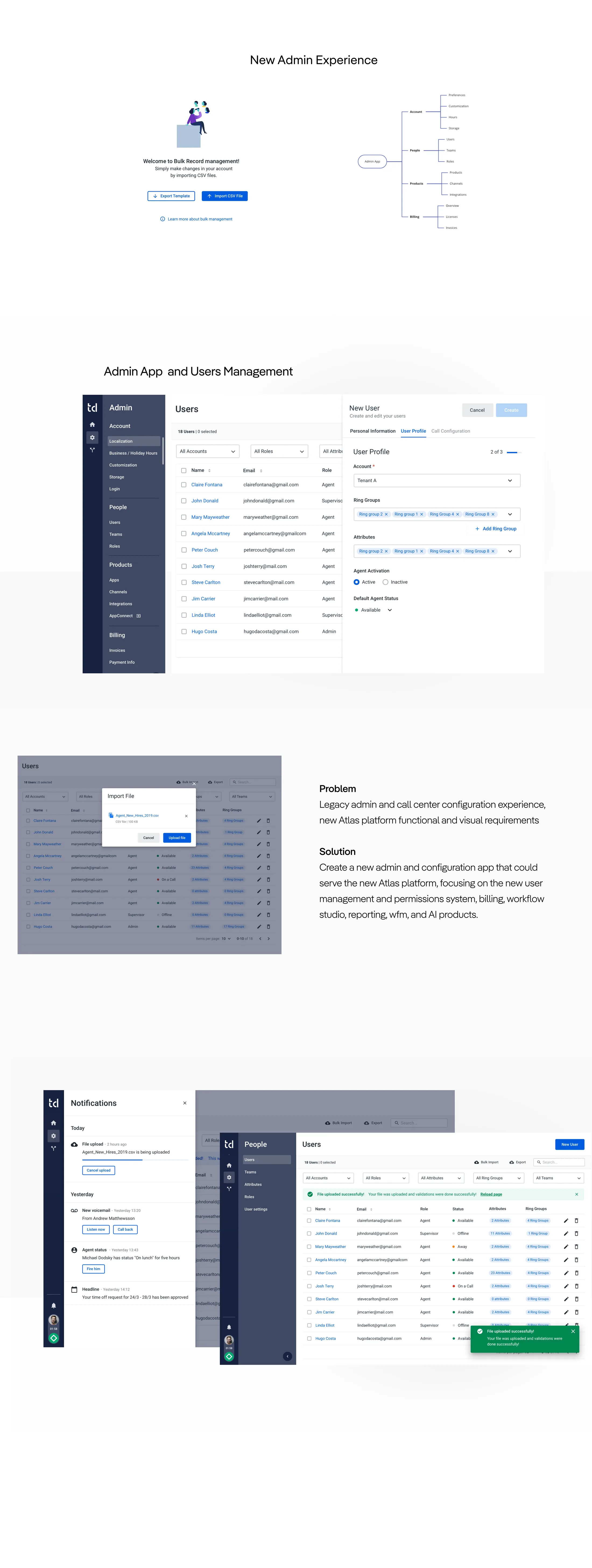 New Admin App: user management, permissions, billing, workflow studio and AI products on Atlas